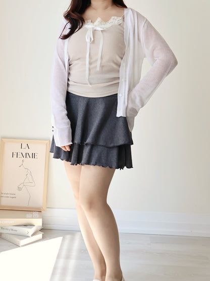 Featherlight Airy Ice-Silk UV-Block Knit Cardigan(Ivory)