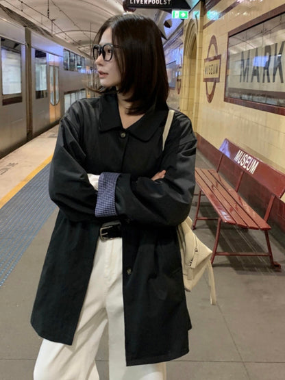 Plaid-lined Trench Coat(3 colors)