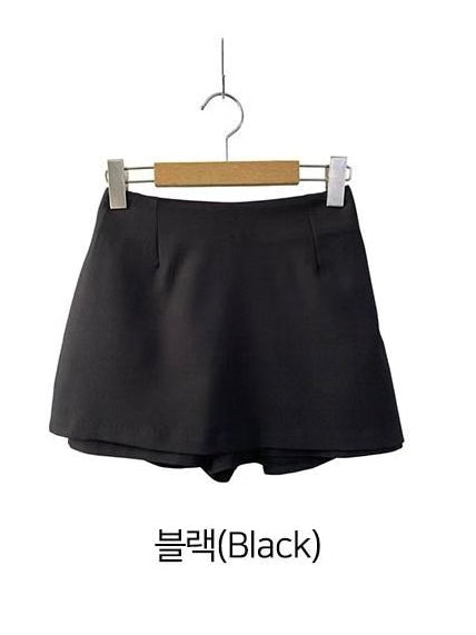 +5cm Leg-Elongating A-Line Tailored Skort(Black)