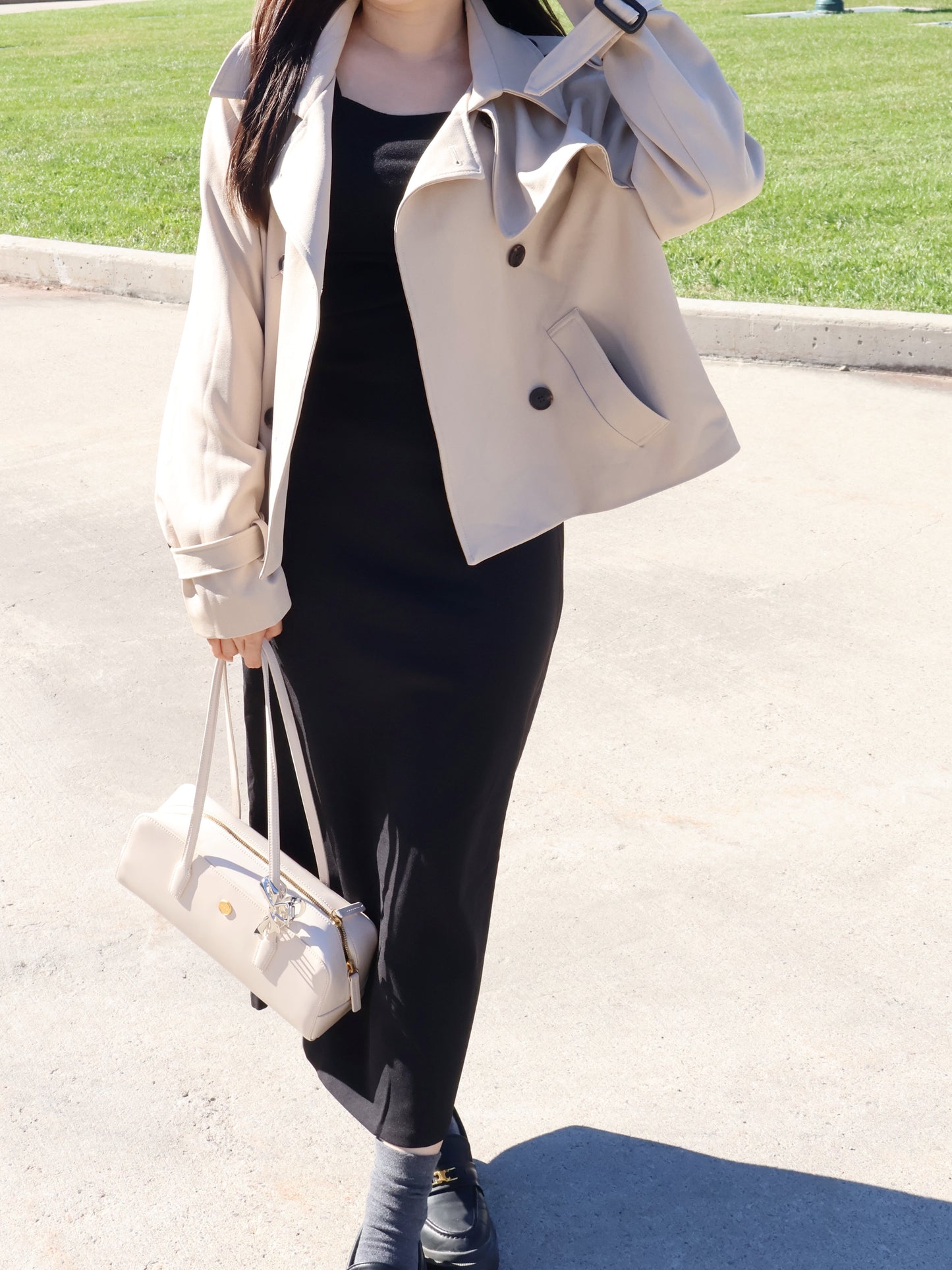 Classic Double-Row Button Oversized Trench Coat