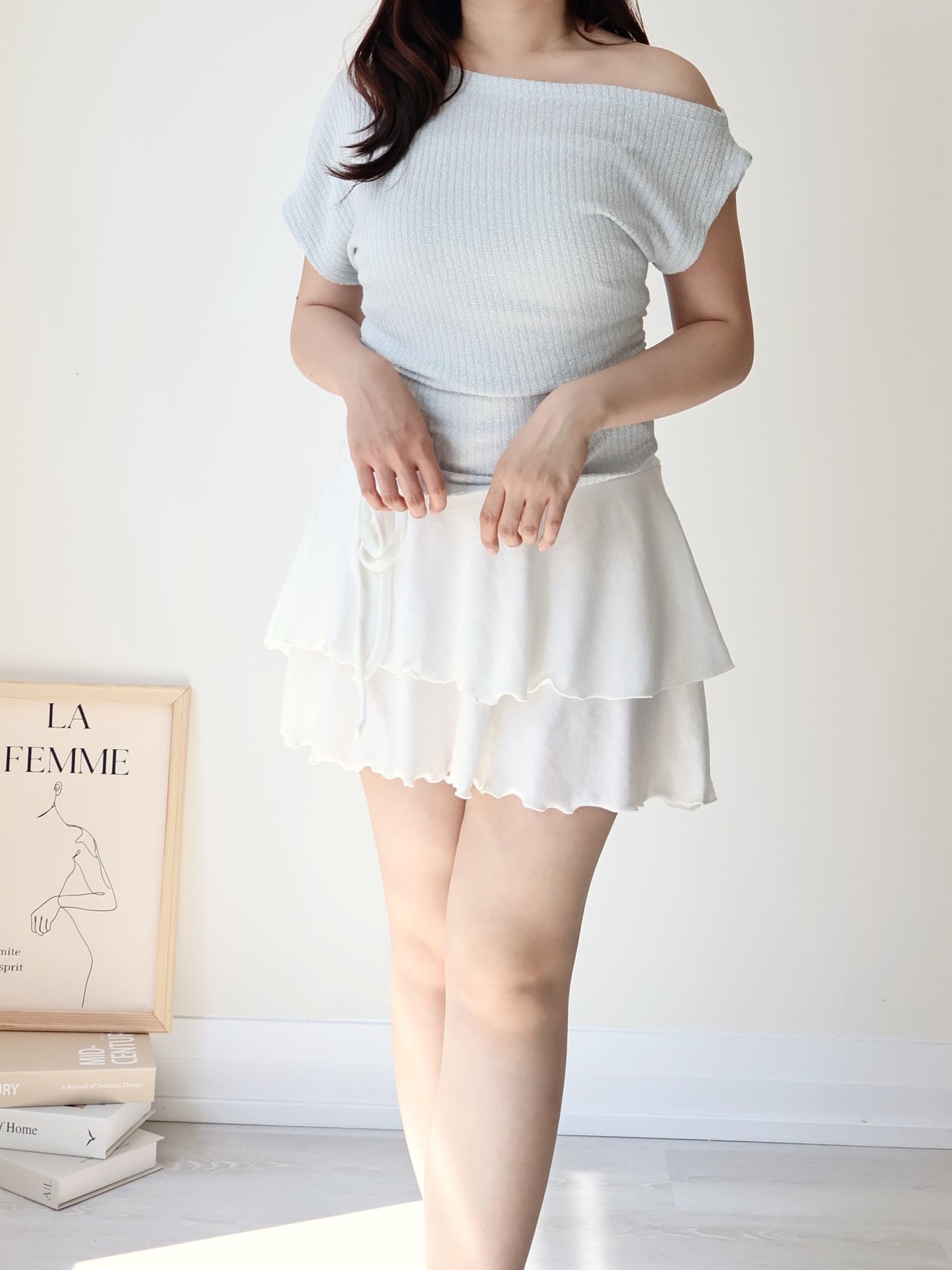 Breezy Cool-Touch Sculpted Asymmetric Top(Skyblue)