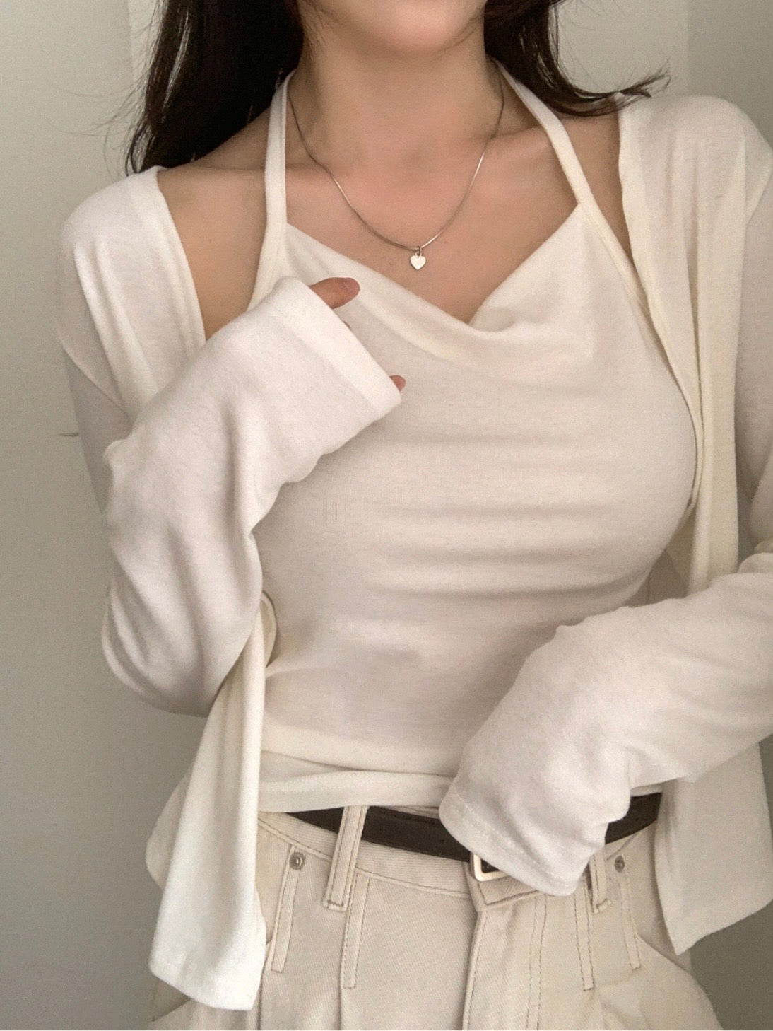 Elegant Drape Layered Cami Cardigan(5 colors)