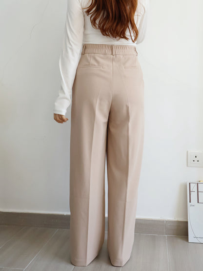 [Best Seller🏅] Wrinkle-free Fabric Pleated Straight Leg Trousers(Camel)