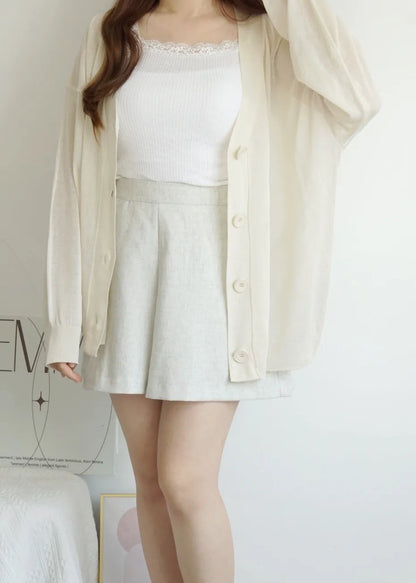 Oversized Sheer Ice Silk Sun-Protection Cardigan(Beige)