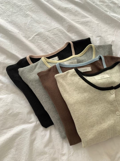 Sweet Piped Jacquard Ruffle 2-Piece Set(4 colors)