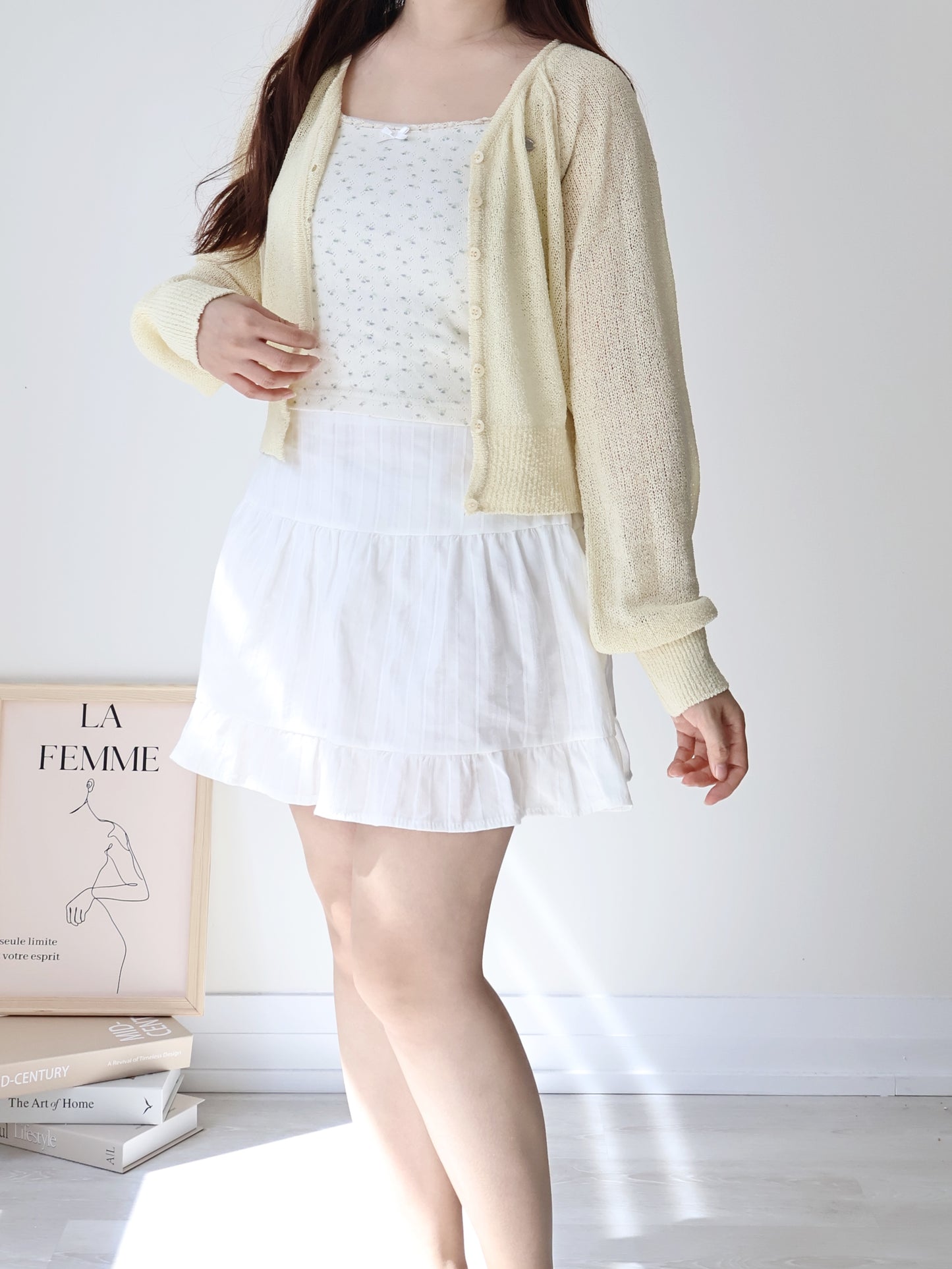 Pastel Pendant Lightweight Cool-Touch Knit Cardigan(Yellow)