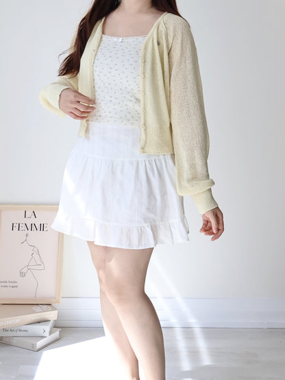 Pastel Pendant Lightweight Cool-Touch Knit Cardigan(Yellow)