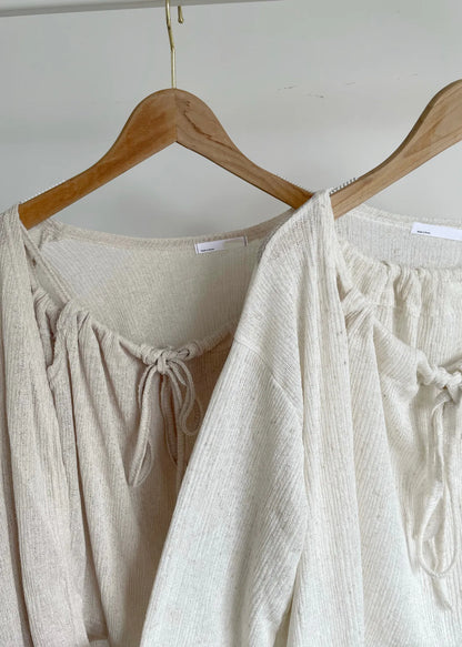 Airy Relaxed Linen Cami & Cardigan 2-Piece Set(Beige)