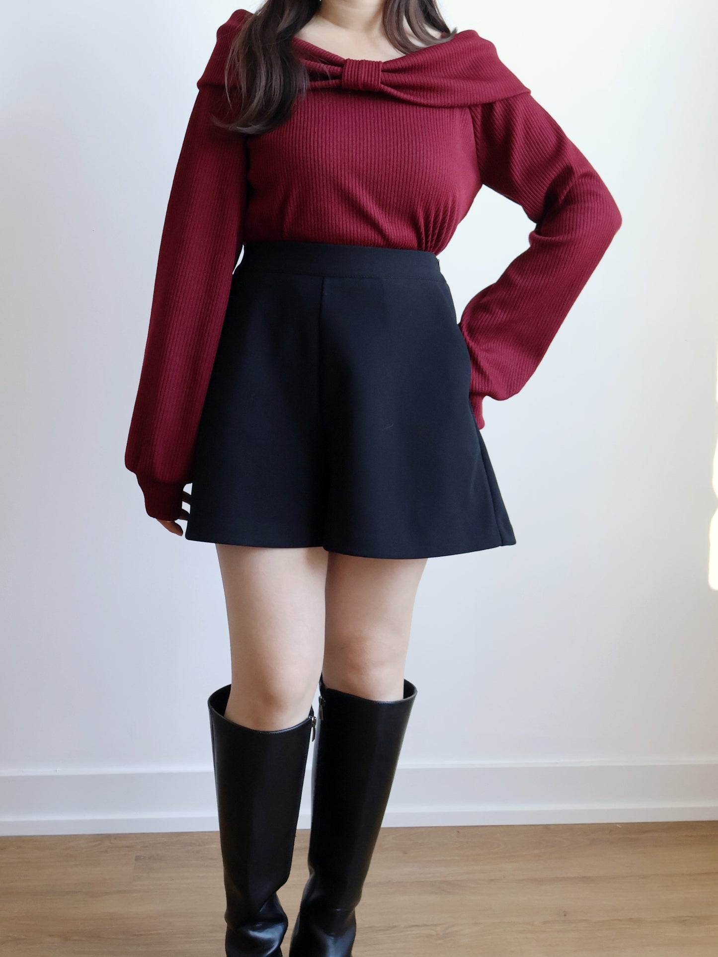 Christmas Choice🤶🏻Elegant Ribbon Top(Wine)