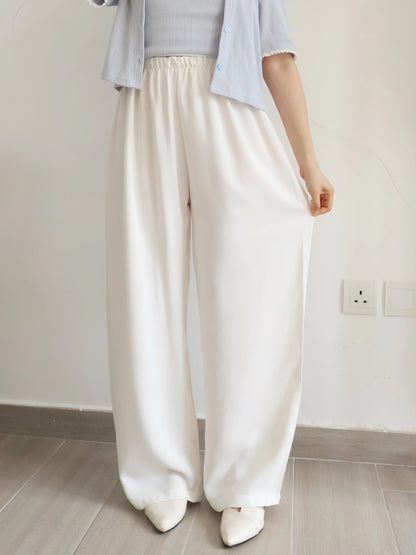 [Wrinkle-Free] -5KG Air-Flow Wide-Straight Slacks(Ivory)