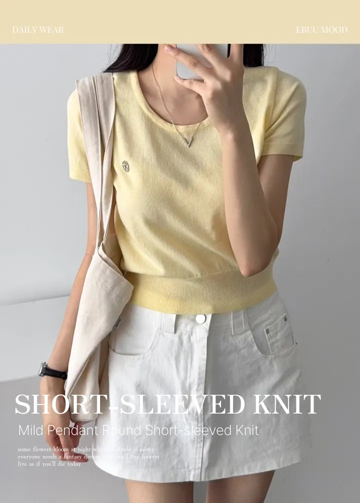 Round Neck Pendant Knit Top(5 colors)