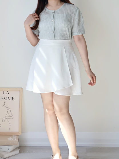 2-Way Elegant Textured Snowflake Cardigan(Greyish Mint)