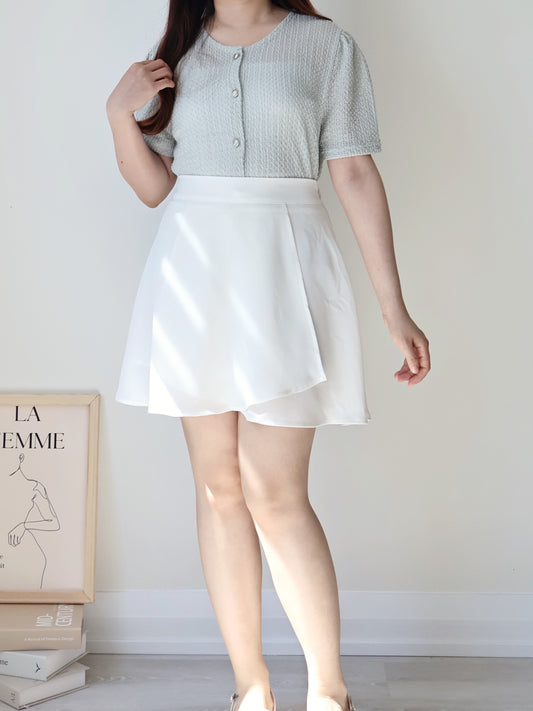 2-Way Elegant Textured Snowflake Cardigan(Greyish Mint)