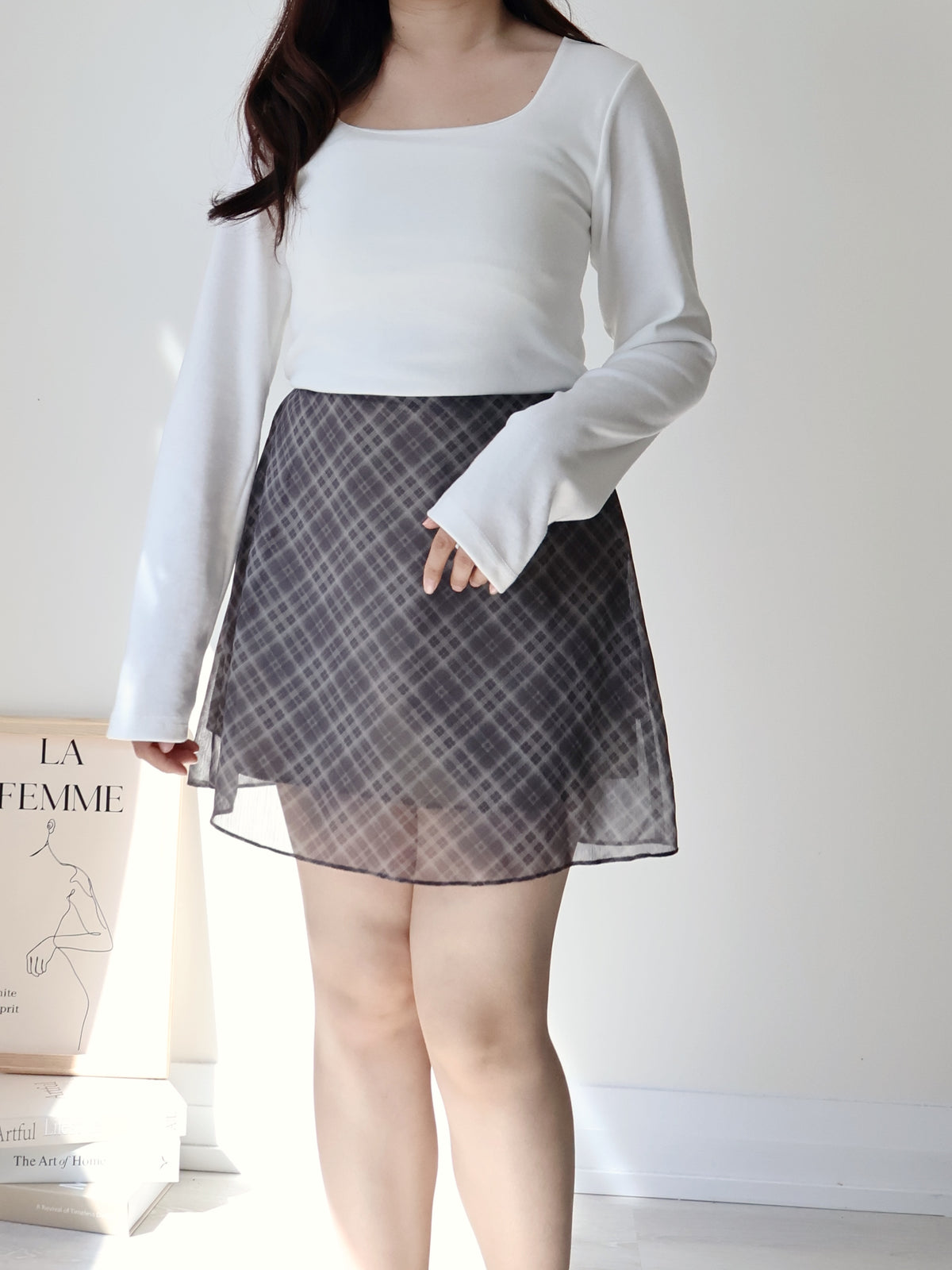 Non-See-Through Square Neck Mochi Top(Ivory)