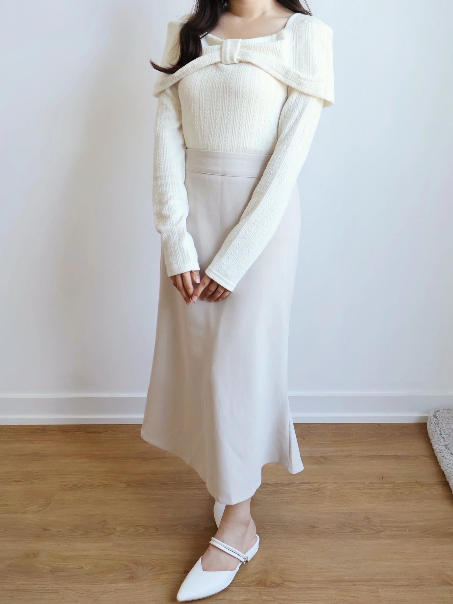 Romantic Bowknot Top(Cream)