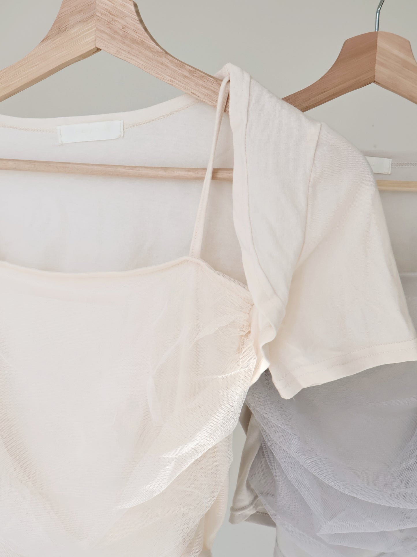 Ethereal Sheer Double-Strap Layering Top(Light Grey)
