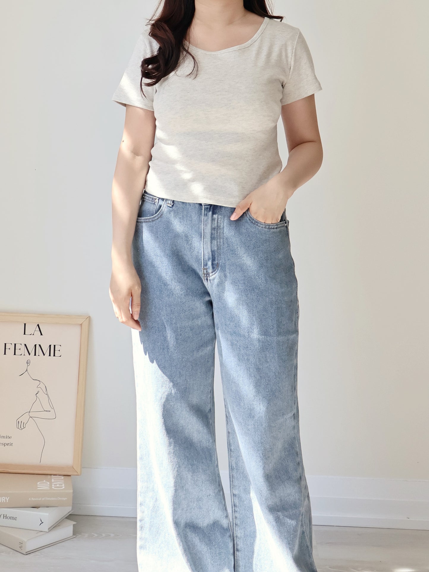 Everyday Breathable Waist-Contour Cotton Tee(4 colors)