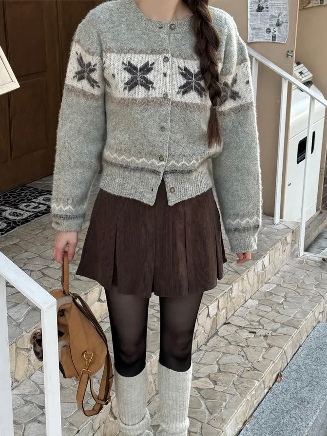 Winter Nordic Snowflake Cardigan