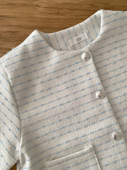 Pastel Horizontal Weave Tweed Jacket(3 colors)