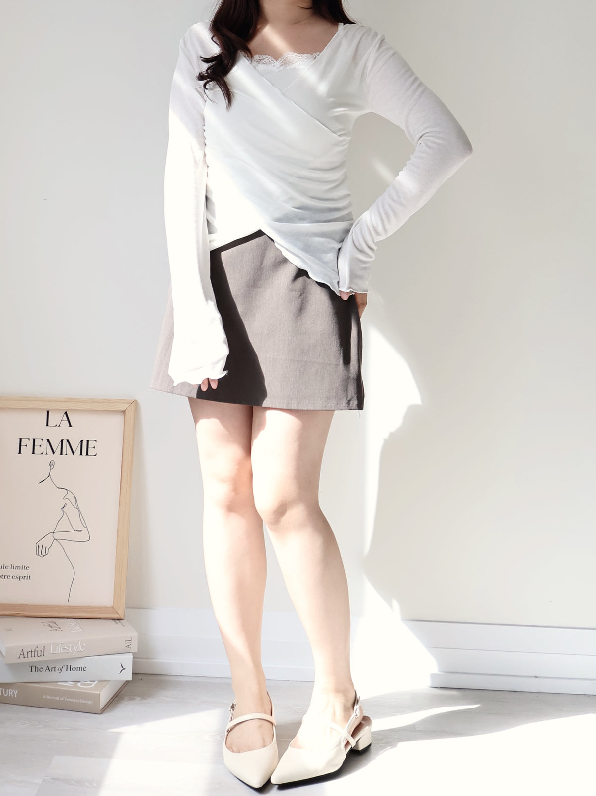 Romantic Lace Layered 2-Way Top(Ivory)