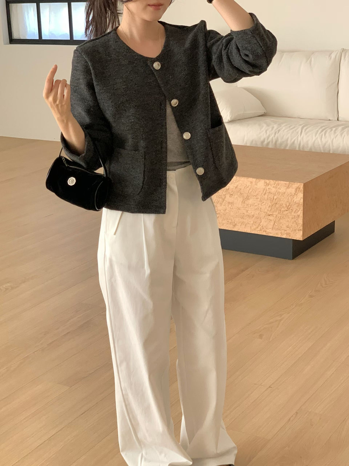 [8% Wool] Coco Teddy Tweed Jacket(3 Colors)