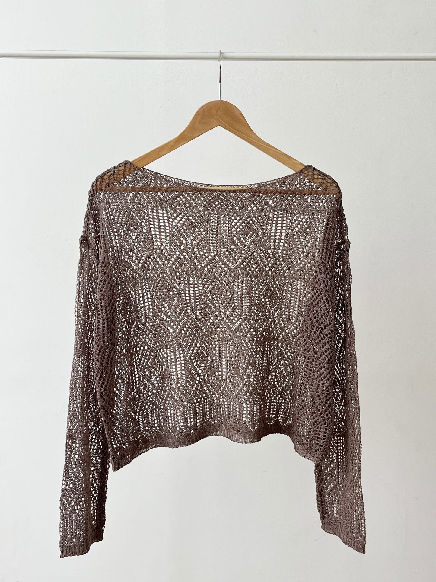 Boat Neck Open Stitch Loose Fit Sweater(3 colors)