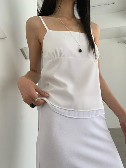 Feminine Sheer Satin Slip Cami Top(3 colors)