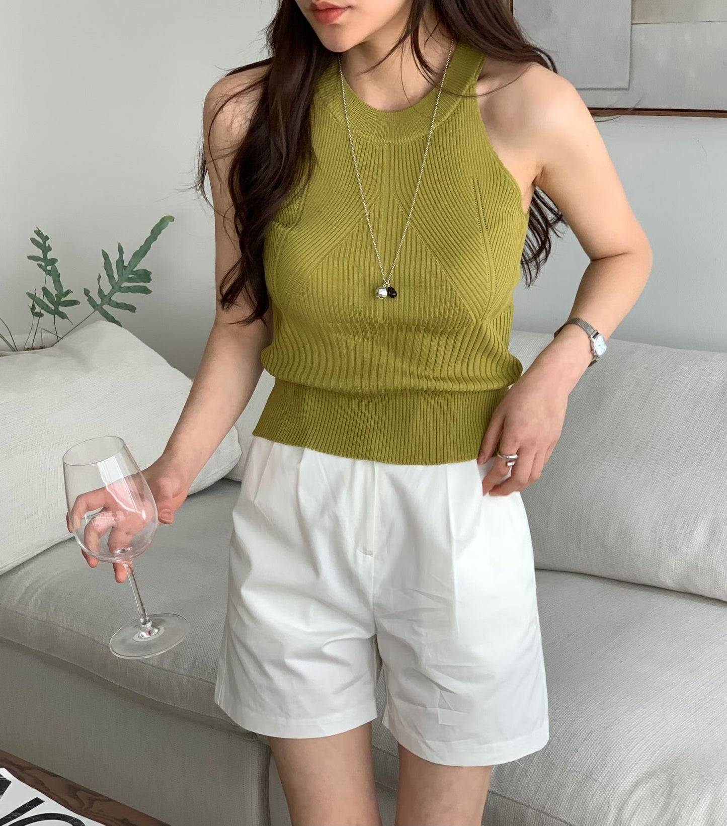 Sculpting Rib-Knit Tank Top(5 Colors)