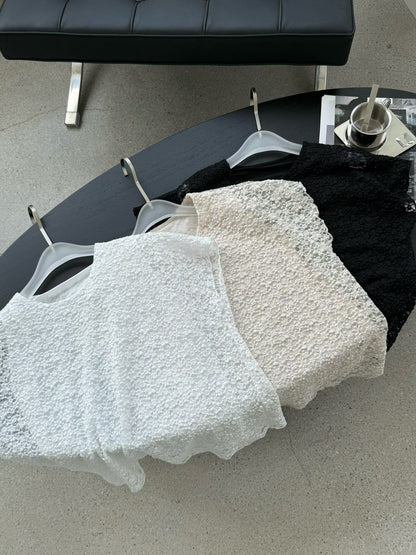 Romantic Daisy Lace Lined Blouse(3 Colors)