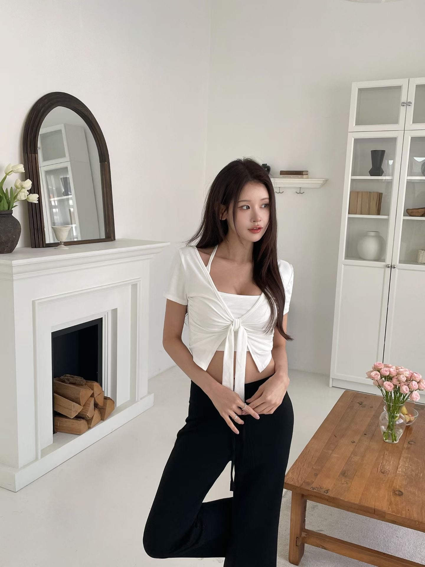 Charming Tie-Front Shrug + Padded Camisole 2-Piece Set(3 Colors)