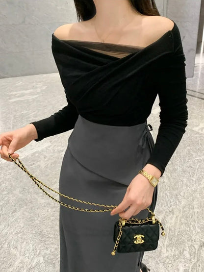 Ethereal Cowl Neck Sheer Tee(3 Colors)