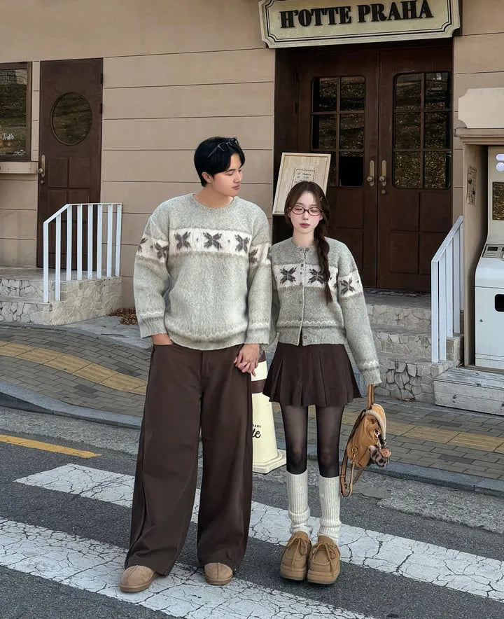 Winter Nordic Snowflake Cardigan