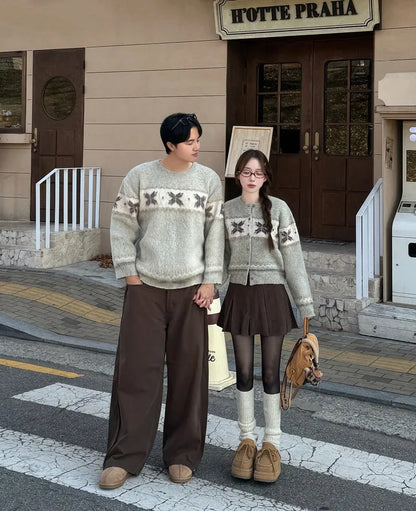 Winter Nordic Snowflake Cardigan