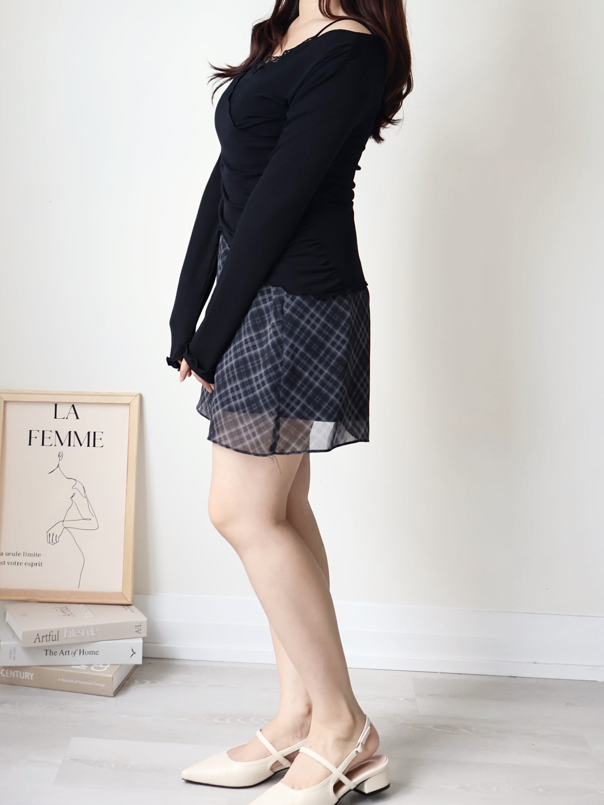 Romantic Lace Layered 2-Way Top(Black)