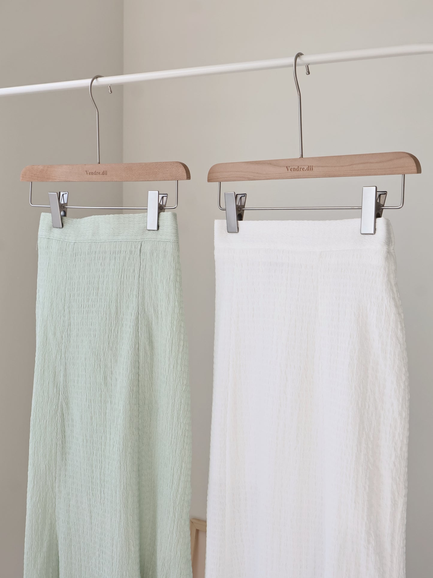 [Wrinkle-Free] Elegant Crinkle Mermaid Midi Skirt(Ivory)