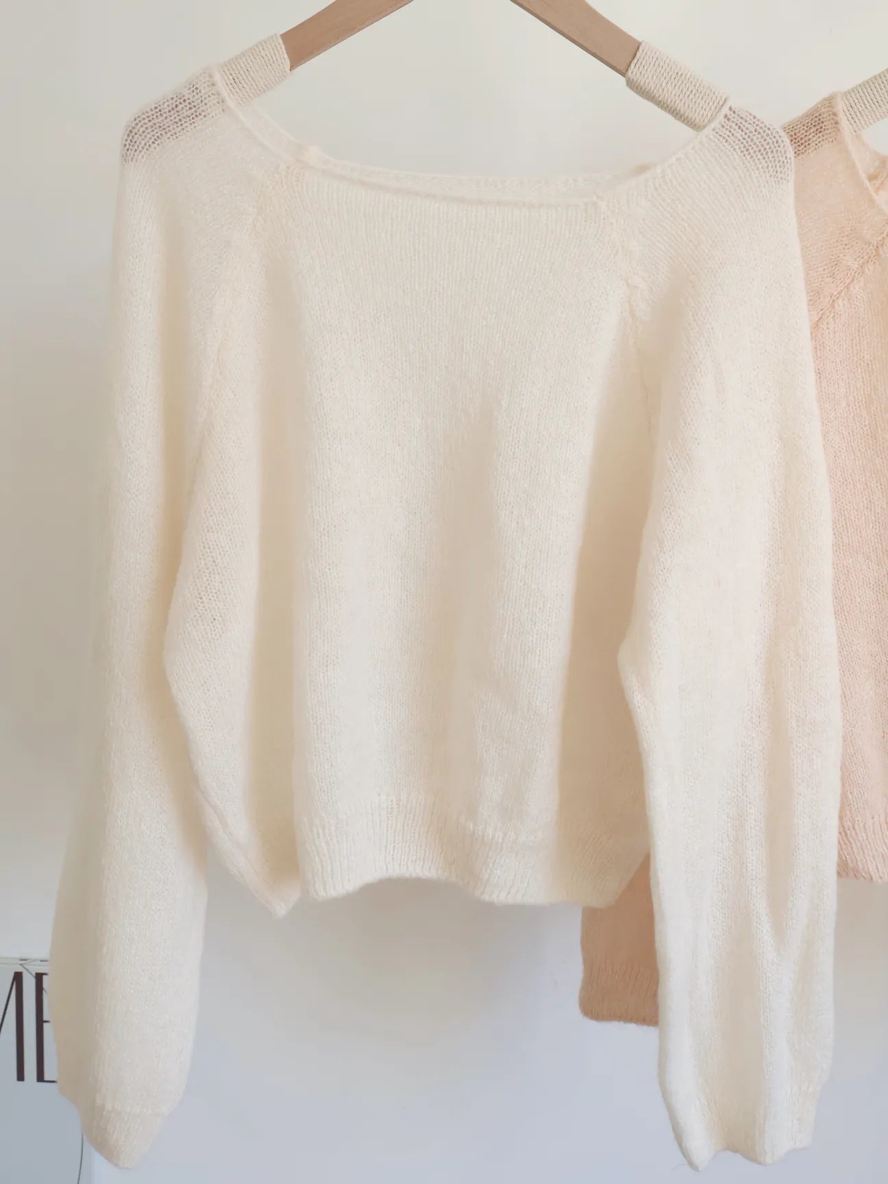 [8% Mohair] Cloud-Light Soufflé Sweater(Cream)