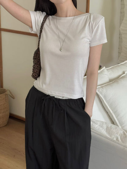Elegant Boatneck Ultra-Smooth Tee(4 Colors)