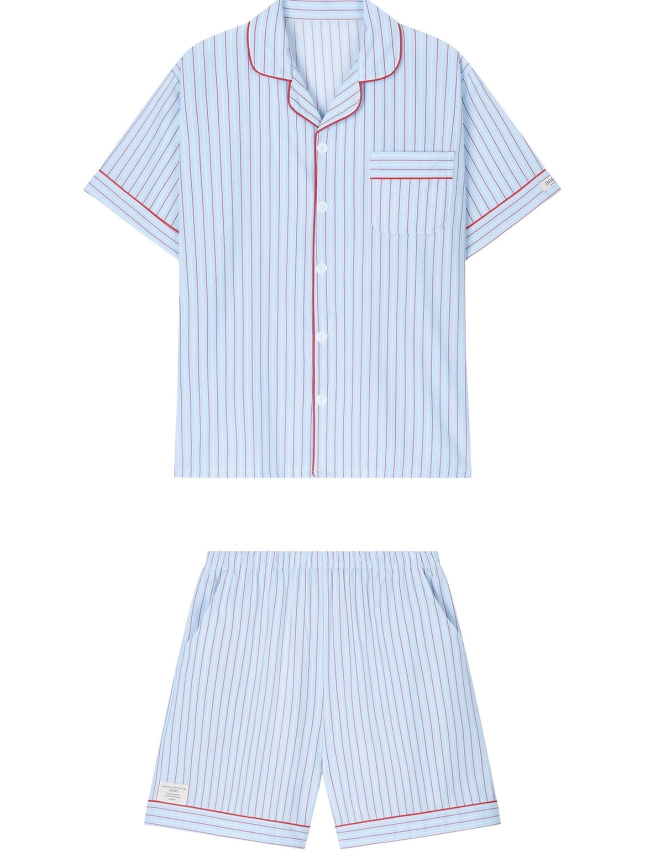 Dossy Silk fit Stripe short sleeve pajamas set (In Stock, Size M)