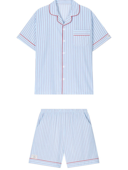 Dossy Silk fit Stripe short sleeve pajamas set (In Stock, Size M)