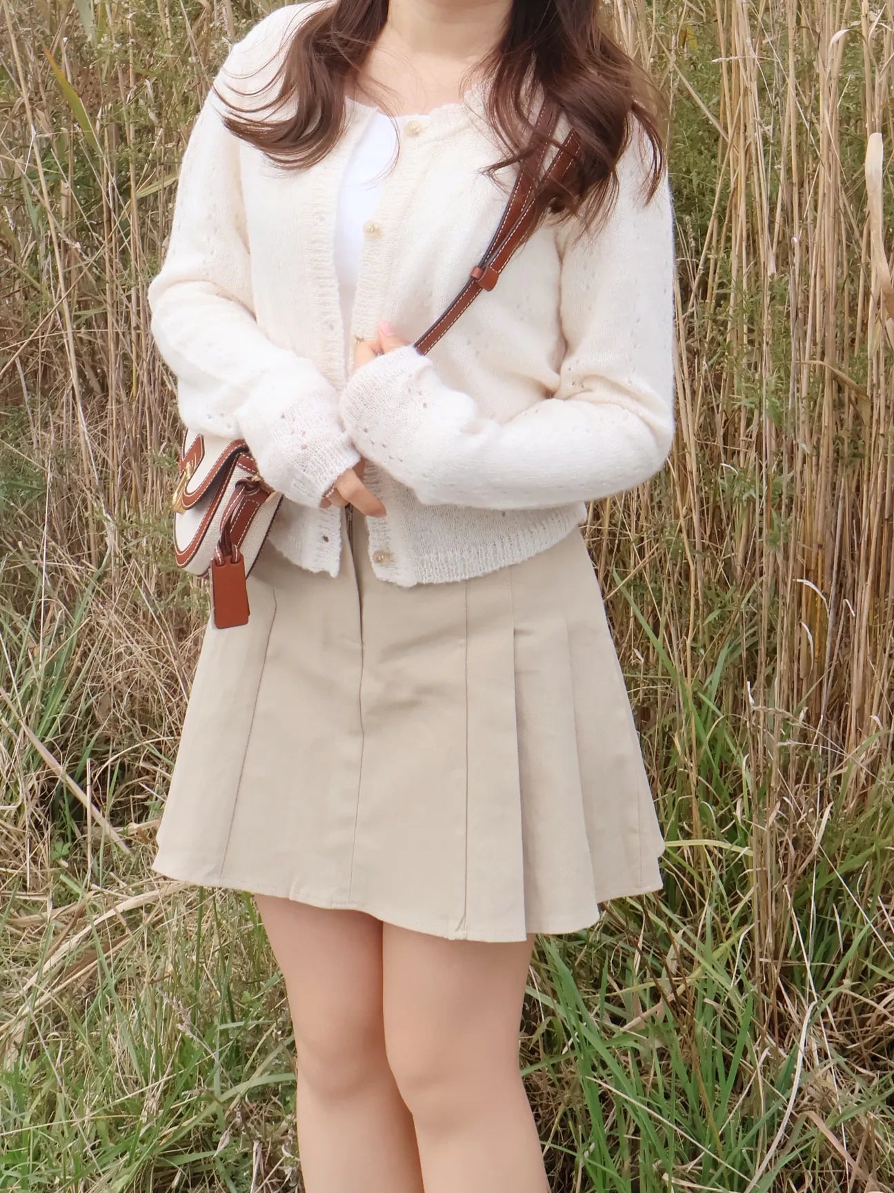 [25% WOOL] Sweet Lace Hollow-Out Cardigan(Cream)