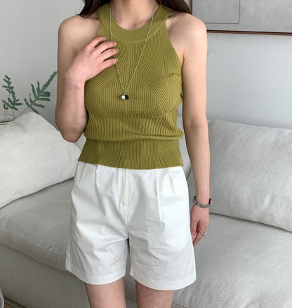 Sculpting Rib-Knit Tank Top(5 Colors)