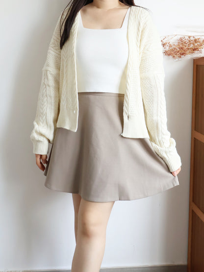[2-WAYS] Elsa Cable Knit Oversized Cardigan(Cream)