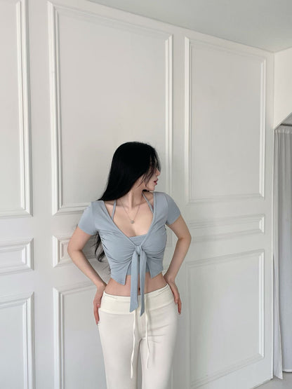 Charming Tie-Front Shrug + Padded Camisole 2-Piece Set(3 Colors)