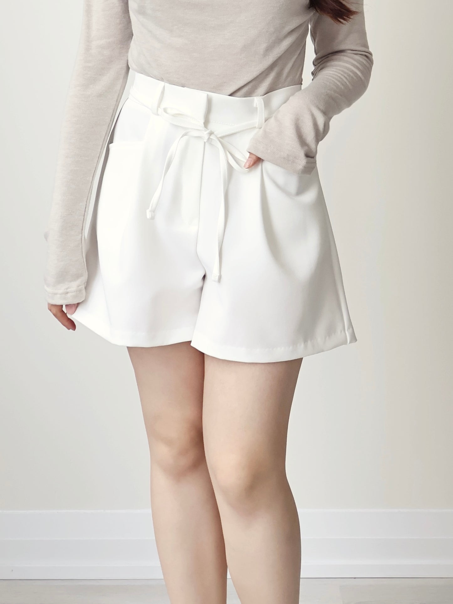 2-Way Silky Smooth Faxu Layered Top(Beige)