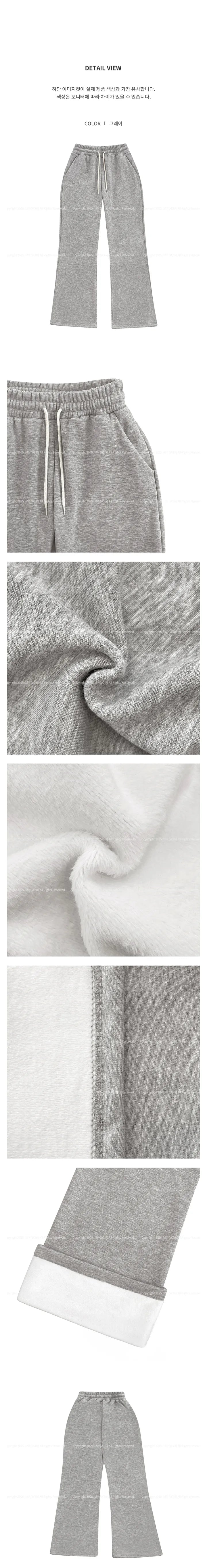 [3 Lengths] Pyjama-Soft Fuzzy Fleece Bootcut Pants with Pockets(Grey)
