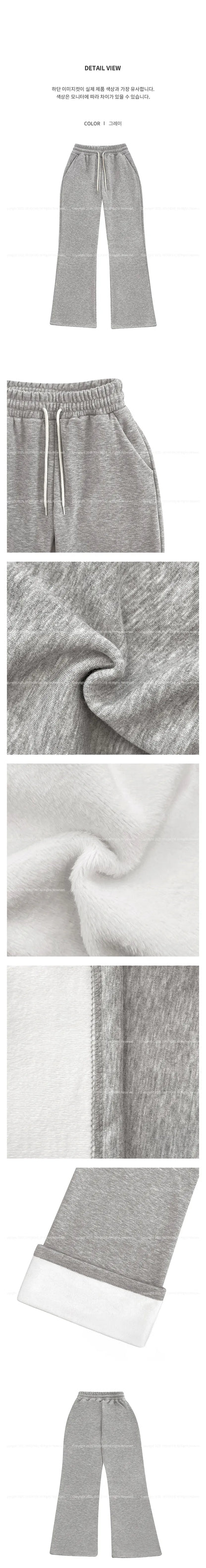 [3 Lengths] Pyjama-Soft Fuzzy Fleece Bootcut Pants with Pockets(Grey)