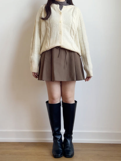 [10% WOOL] Danish Bread Twist Cardigan(Cream)
