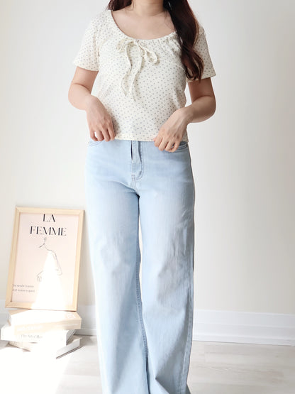 2-way Smocked Floral Tie-Up Top(3 Colors)