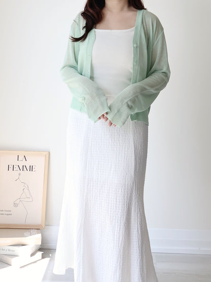 Featherlight Airy Ice-Silk UV-Block Knit Cardigan(Mint)