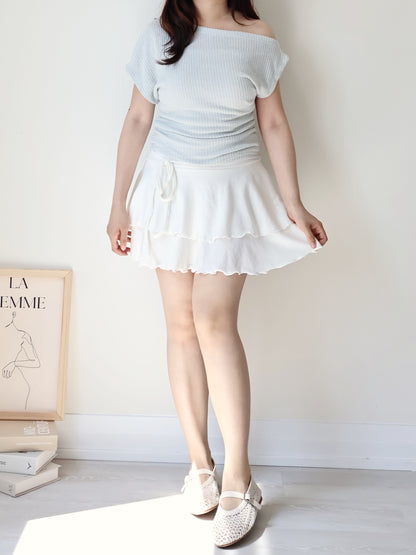 Breezy Cool-Touch Sculpted Asymmetric Top(Skyblue)